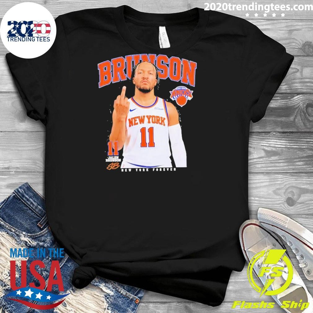 Jalen Brunson 11 New York Forever Middle Finger Meme Shirt