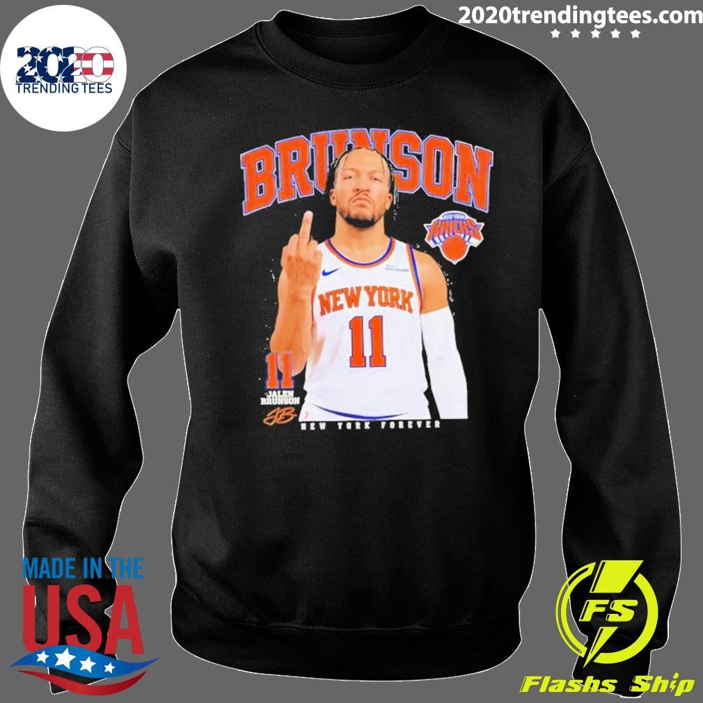 Jalen Brunson 11 New York Forever Middle Finger Meme Shirt