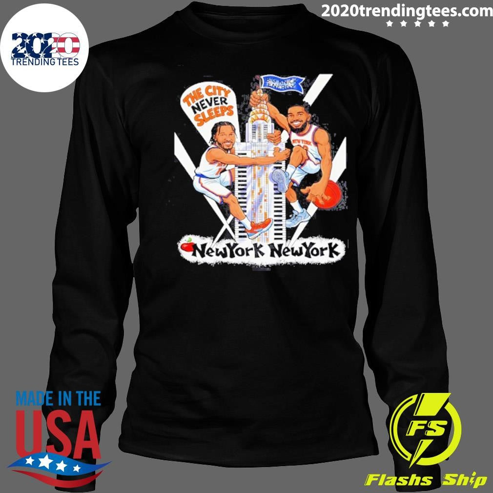 Jalen Brunson And Karl-anthony Towns New York State Of Mind The City Never Sleeps Big Knick Energy Shirt