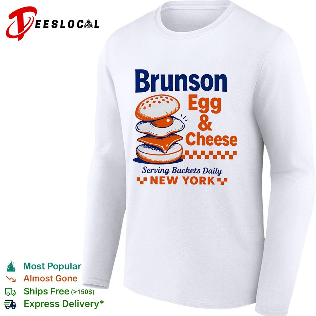 Jalen Brunson Egg and Cheese Serving Buckets Daily Vintage Basketball shirt