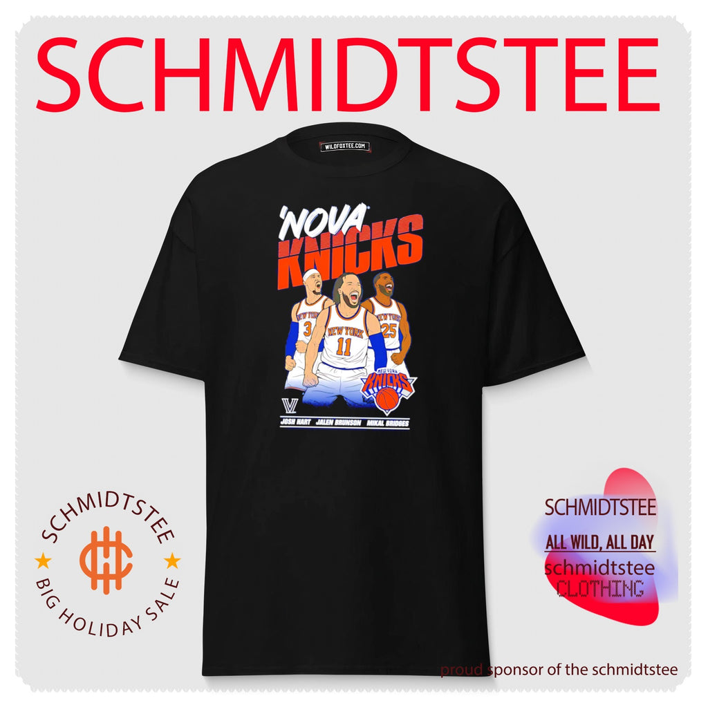 Jalen Brunson Josh Hart and Mikal Bridges Nova Knicks shirt