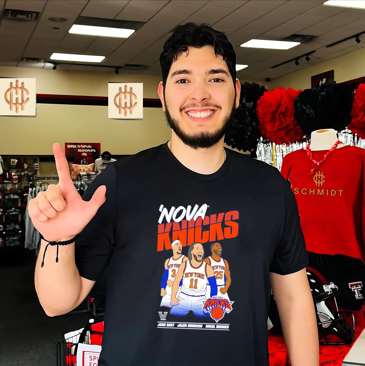 Jalen Brunson Josh Hart and Mikal Bridges Nova Knicks shirt