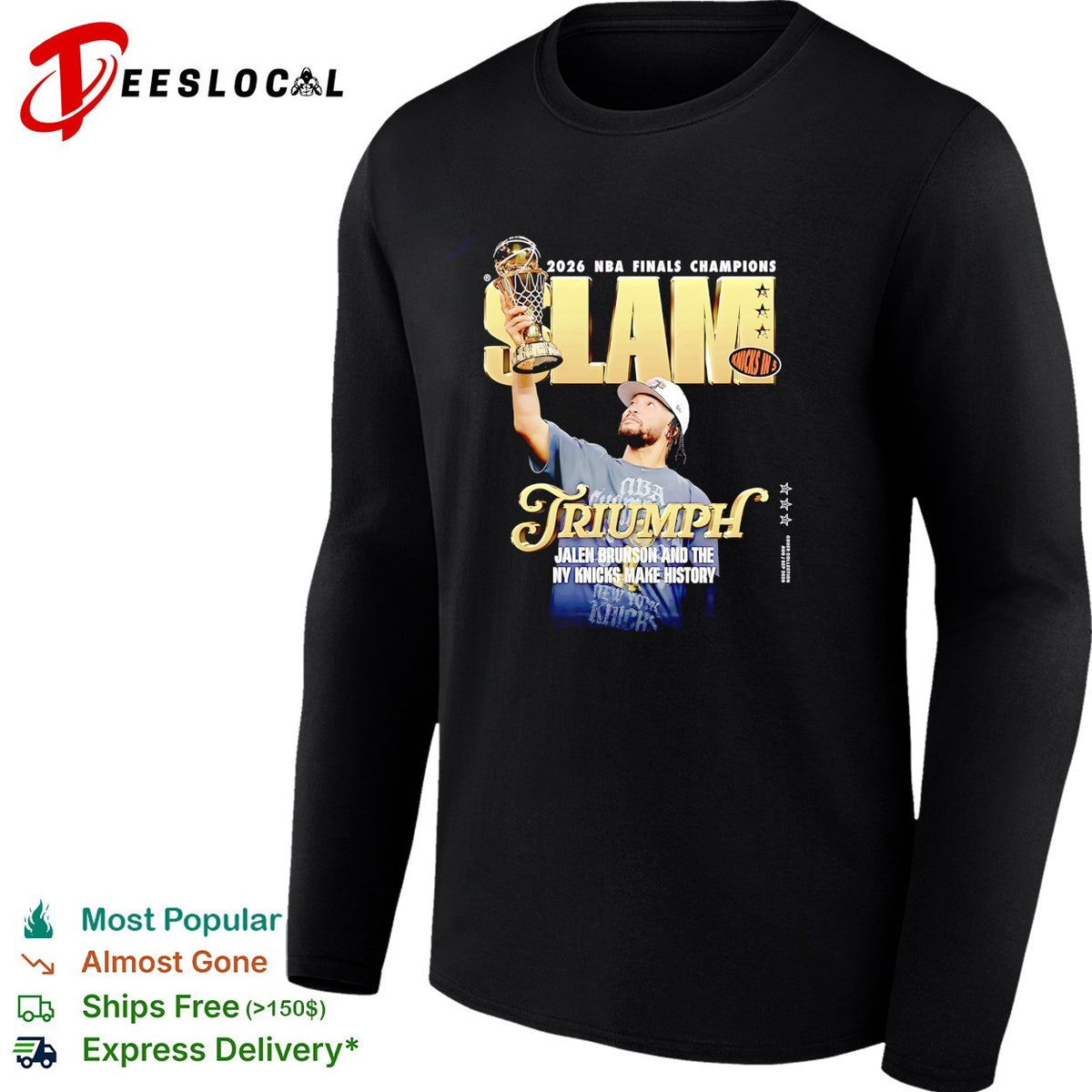 Jalen Brunson SLAM Triumph 2026 NBA Finals Champions NY Knicks made history magazine cover shirt