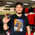Jalen Brunson holding trophy 2026 NBA Finals Champ MVP shirt