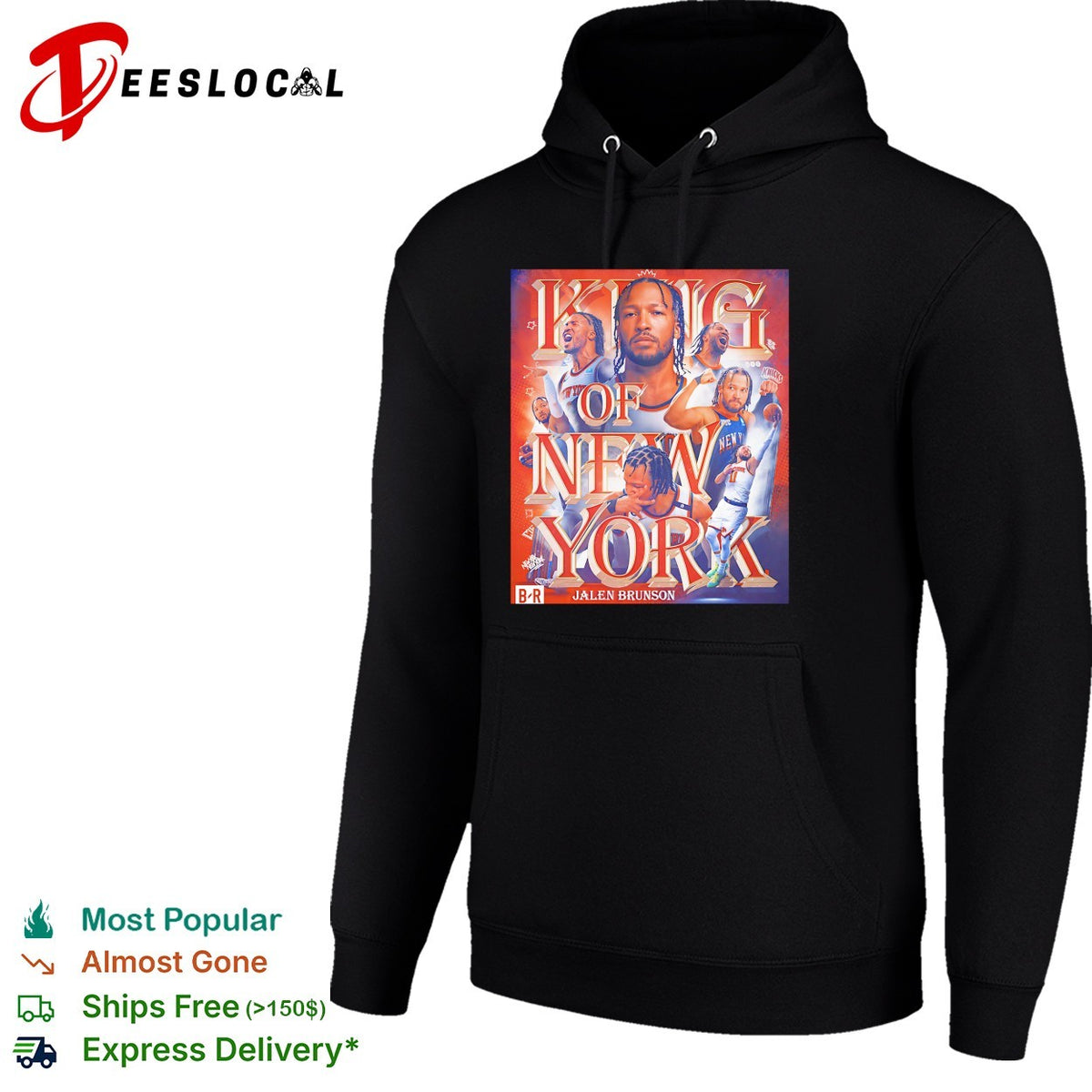 Jalen Brunson king of New York bold basketball poster portrait collage art shirt