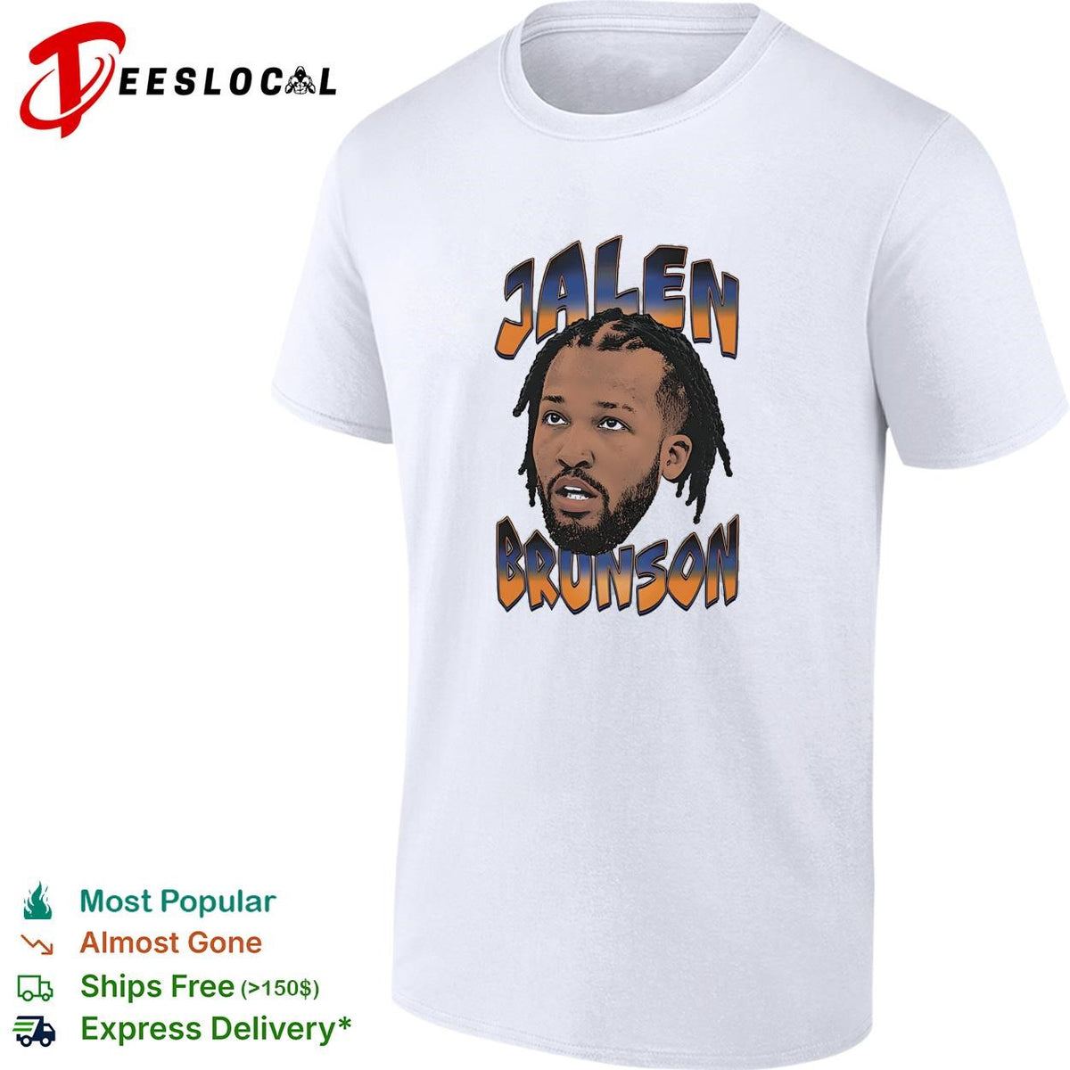 Jalen Brunson portrait bold text shirt
