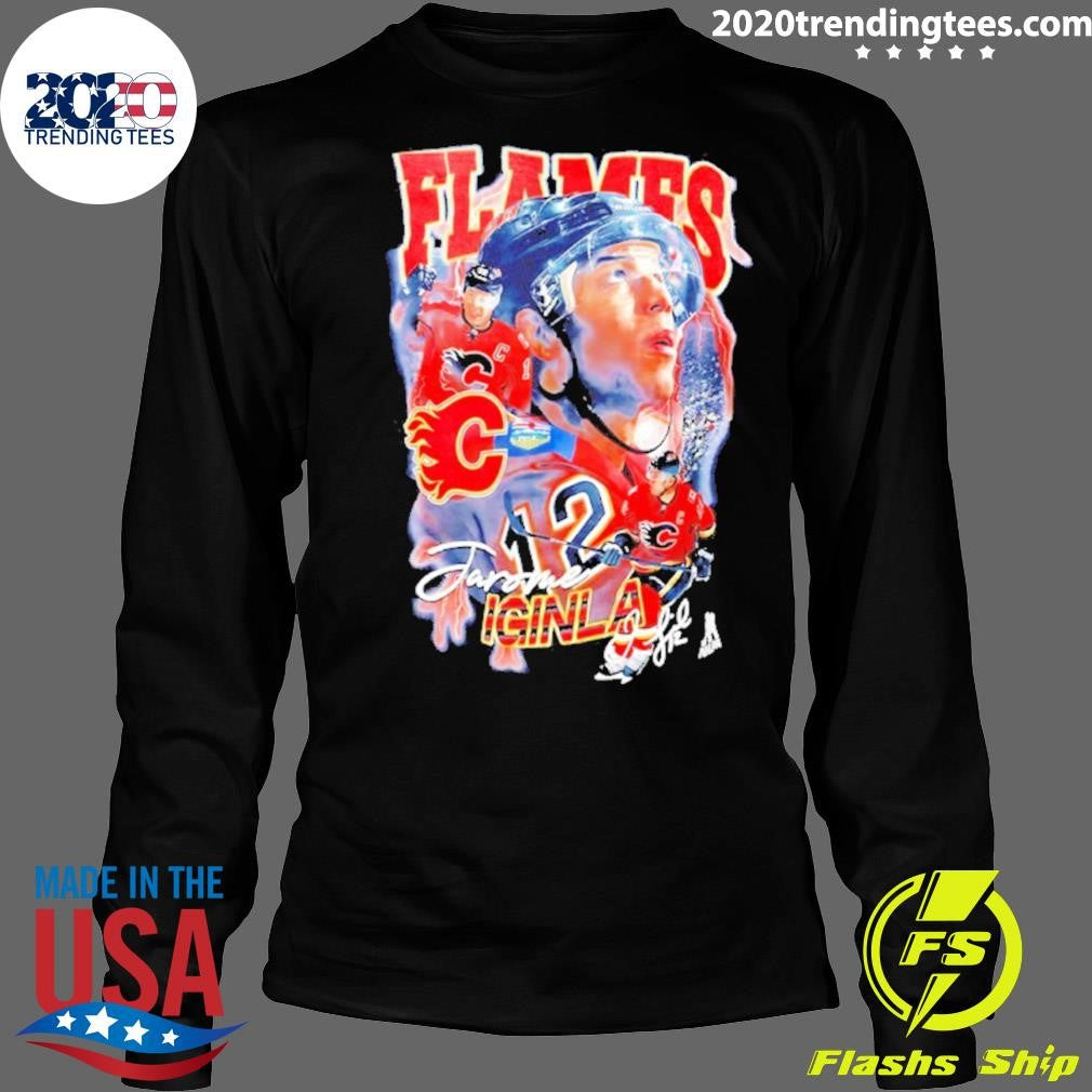 Jarome Iginla Calgary Flames Bootleg Signature Shirt