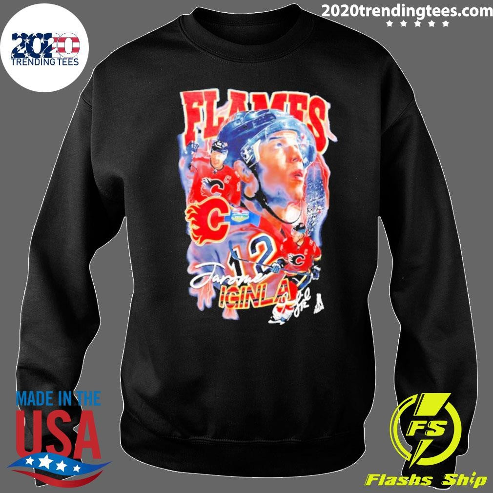 Jarome Iginla Calgary Flames Bootleg Signature Shirt