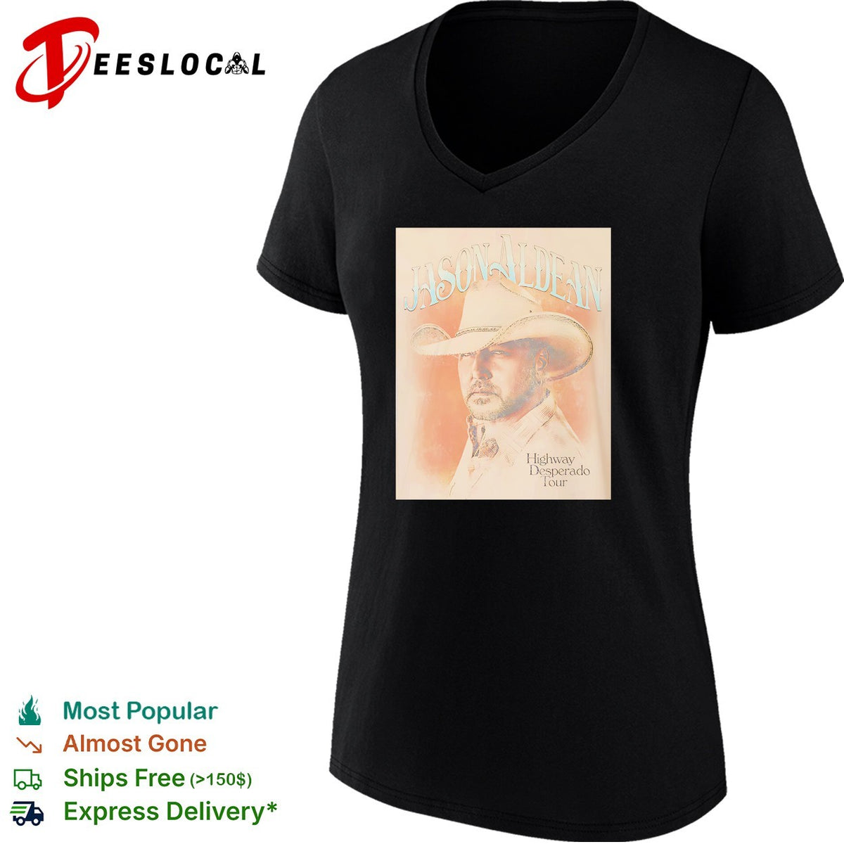 Jason Aldean Highway Desperado Tour portrait shirt