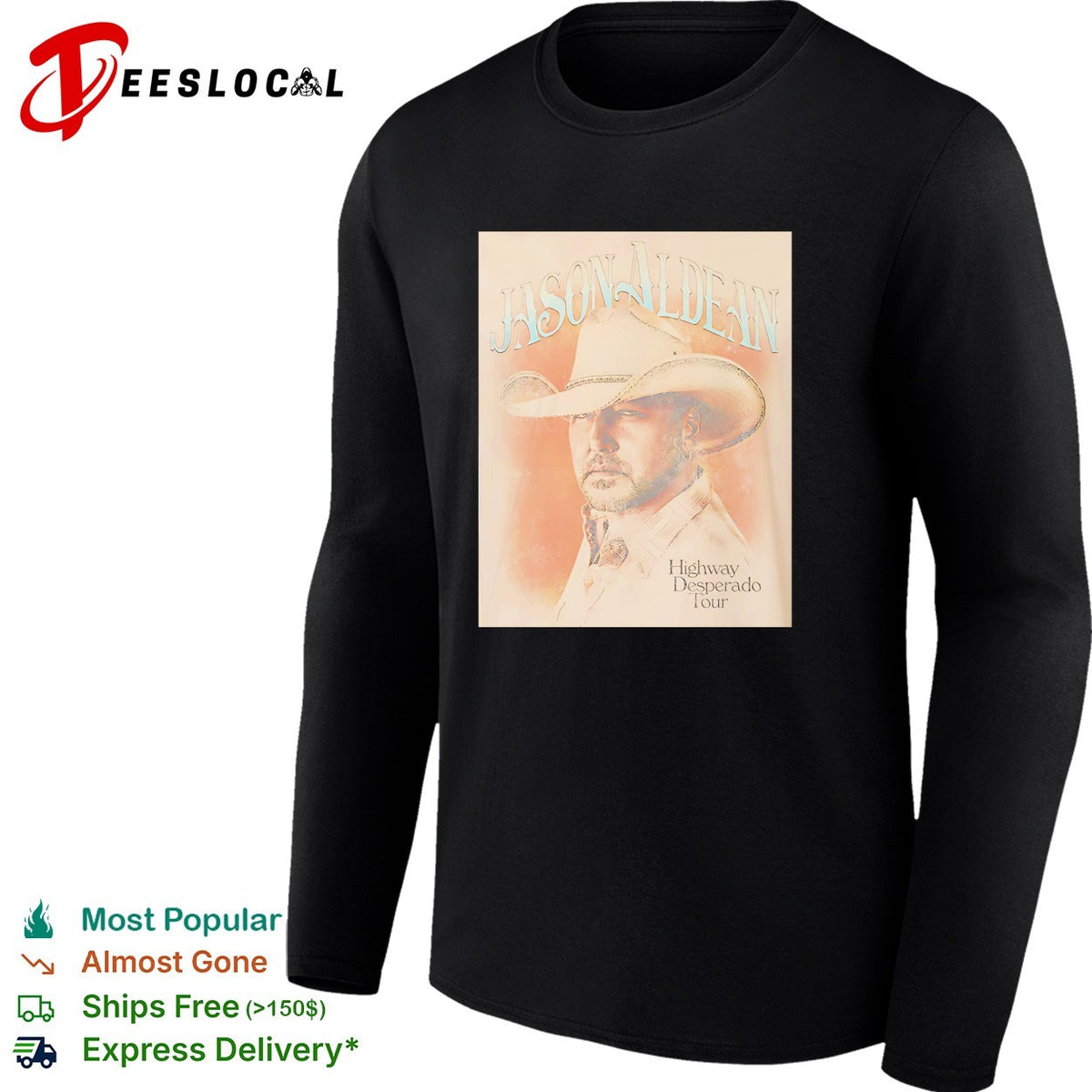 Jason Aldean Highway Desperado Tour portrait shirt