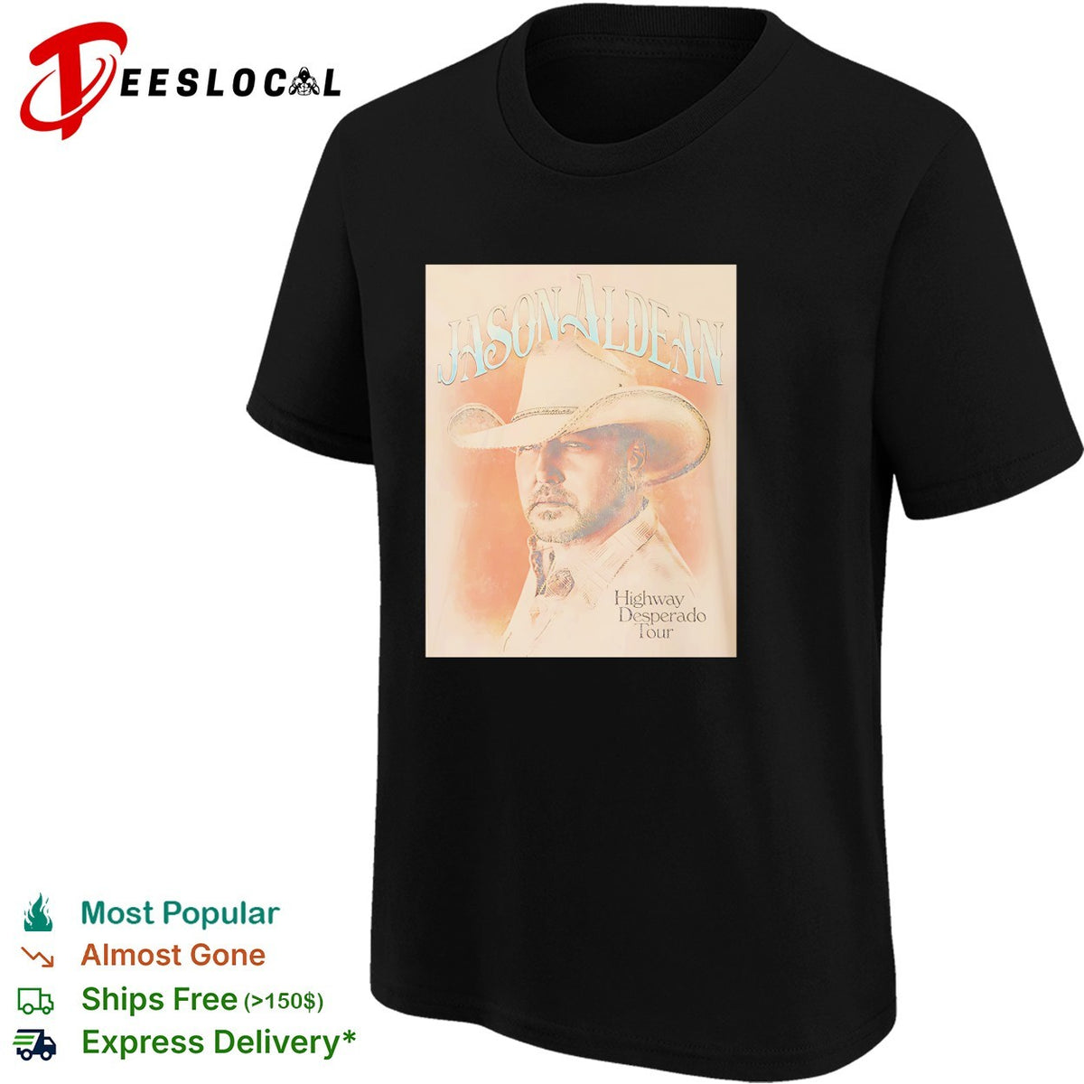 Jason Aldean Highway Desperado Tour portrait shirt