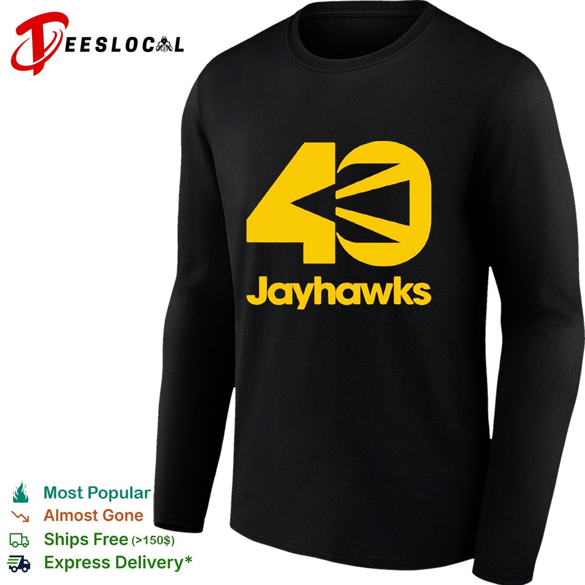 Jayhawks 40th Anniversary yellow design shirt