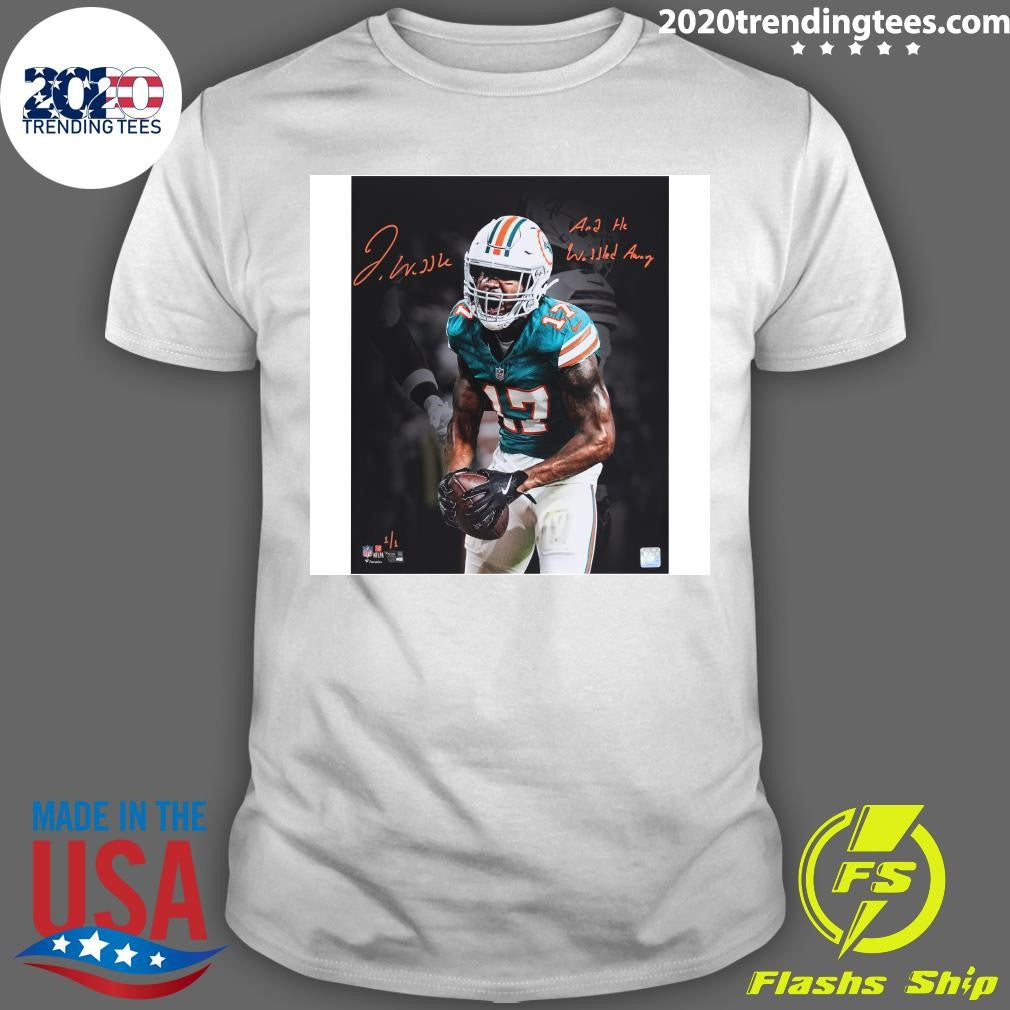 Jaylen Waddle Miami Dolphins Autographed Unleashed Spotlight Signature Shirt