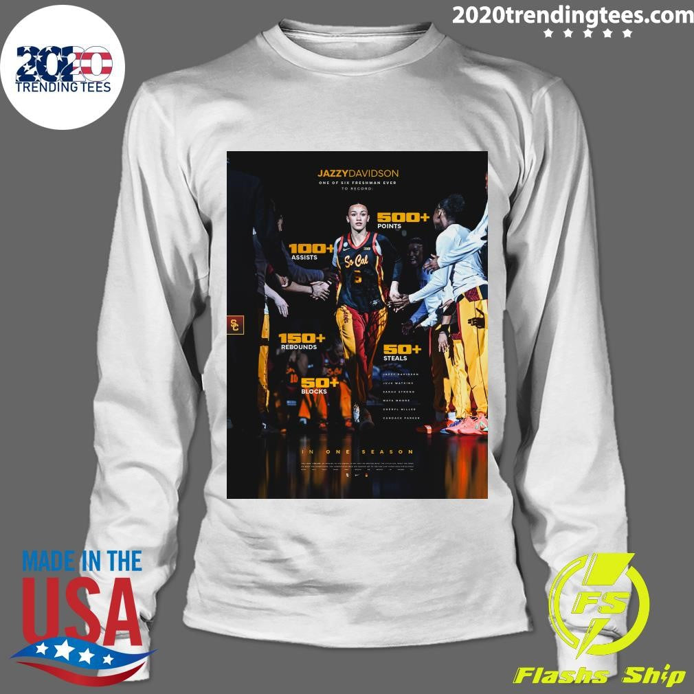 Jazzy Davidson One Of Six Freshman Ever To Record In One Season USC Women’s Basketball Shirt