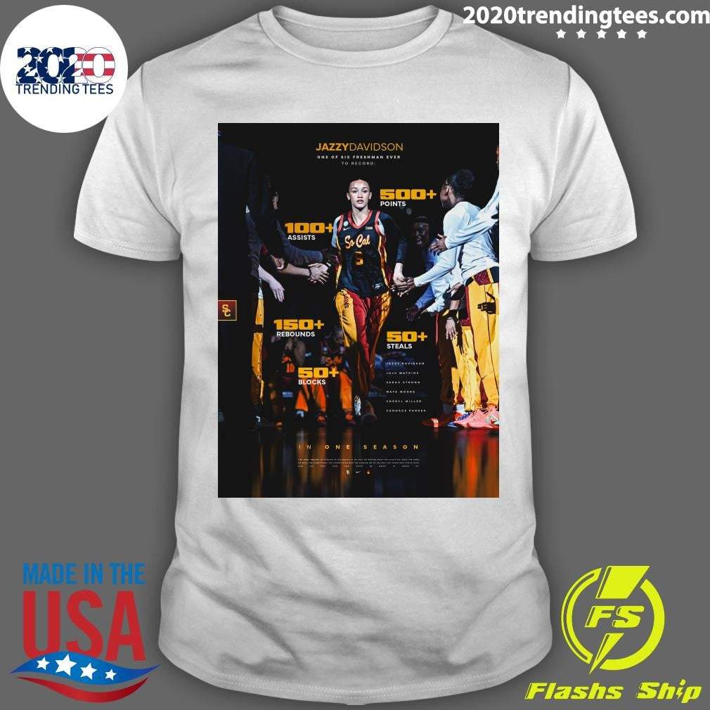 Jazzy Davidson One Of Six Freshman Ever To Record In One Season USC Women’s Basketball Shirt