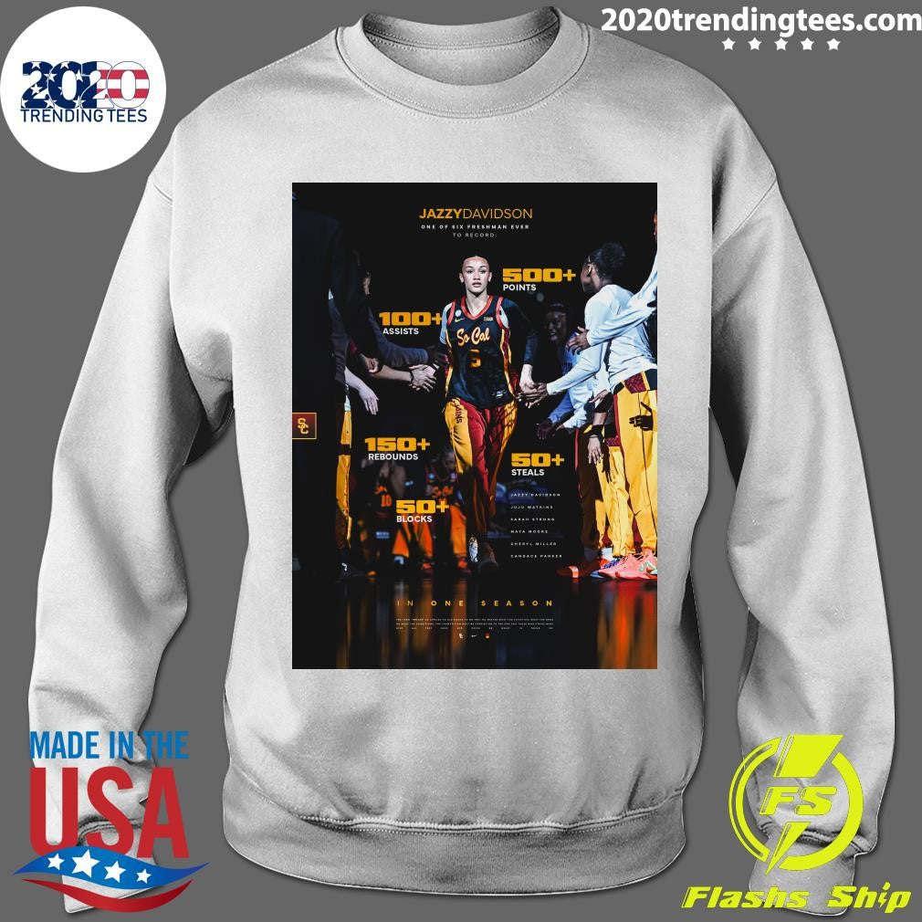 Jazzy Davidson One Of Six Freshman Ever To Record In One Season USC Women’s Basketball Shirt