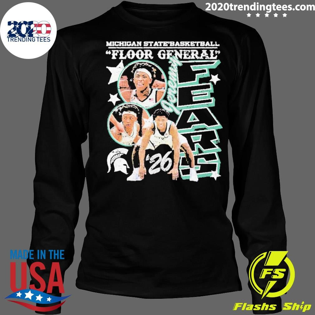 Jeremy Fears Floor General Michigan State Spartans Men’s Basketball Elevated 90s Graphic 2026 Shirt