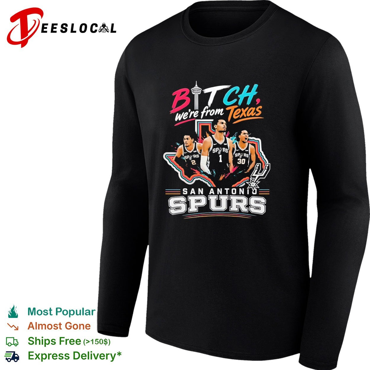 Jeremy Sochan Victor Wembanyama Malaki Branham San Antonio Spurs Bitch we are from Texas shirt