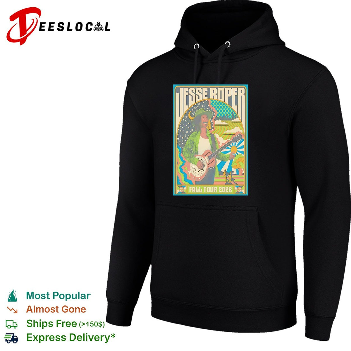 Jesse Roper Fall Tour 2026 concert poster psychedelic folk musician concert shirt