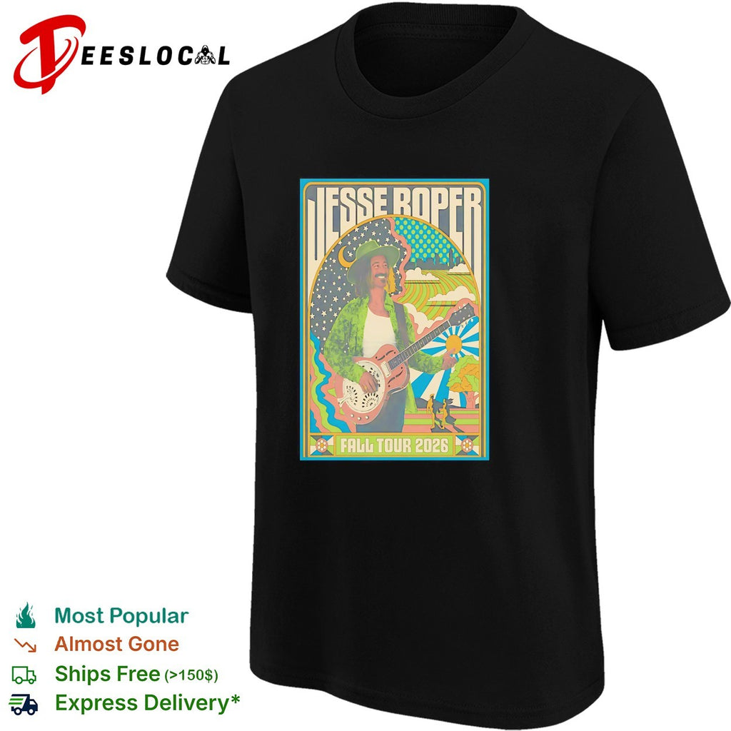Jesse Roper Fall Tour 2026 concert poster psychedelic folk musician concert shirt