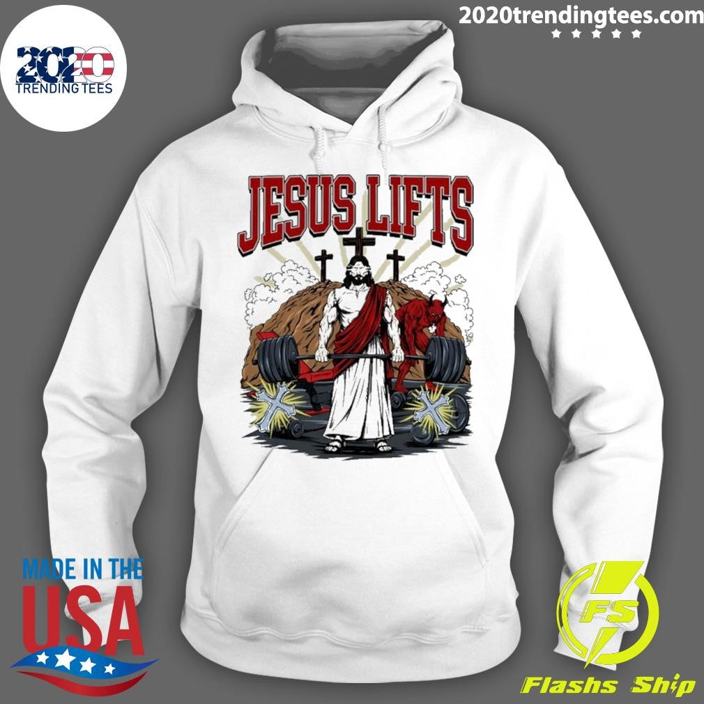 Jesus Lifts Gym Comic Style Shirt