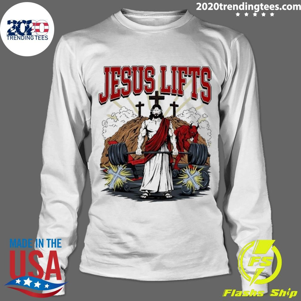 Jesus Lifts Gym Comic Style Shirt