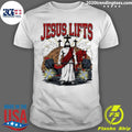 Jesus Lifts Gym Comic Style Shirt