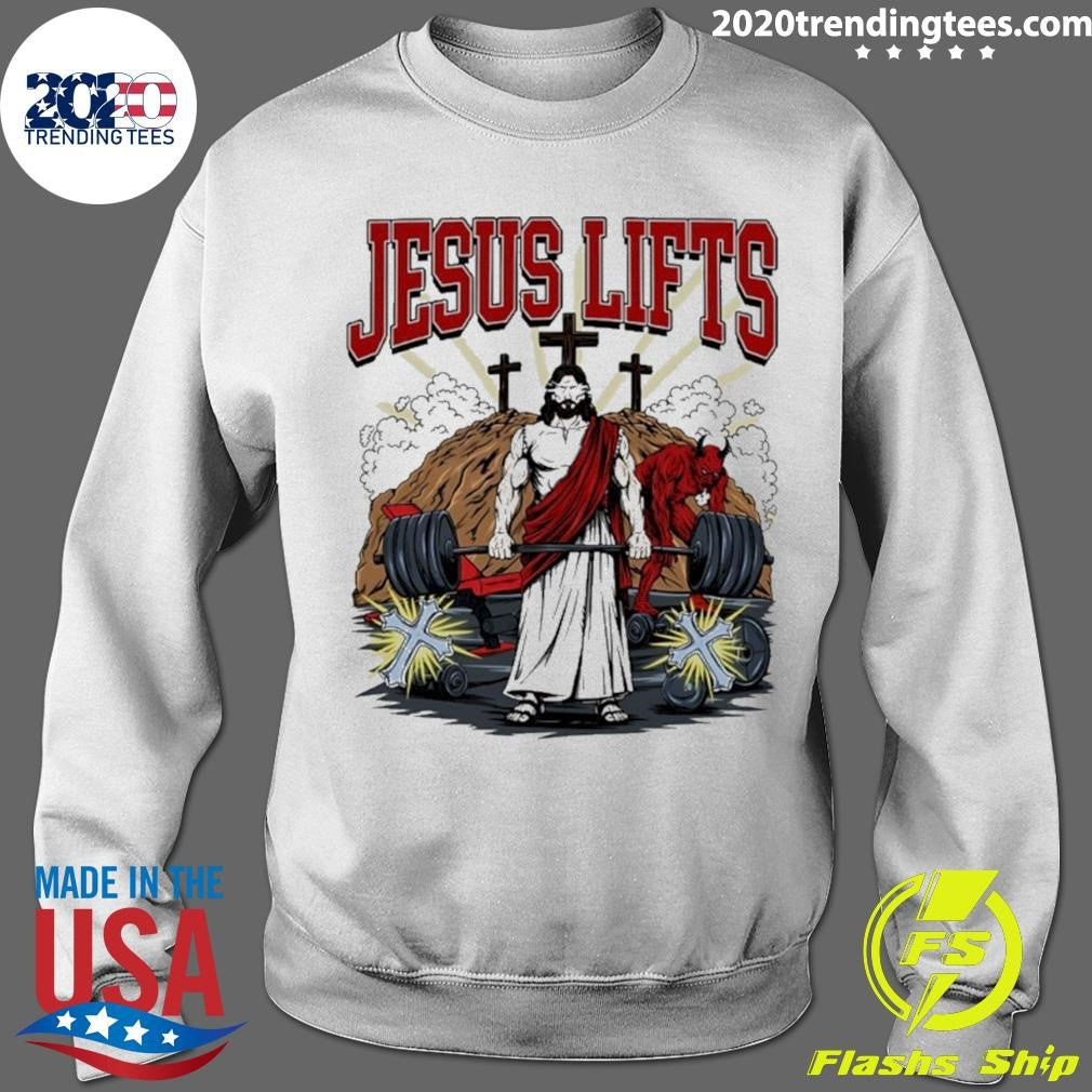 Jesus Lifts Gym Comic Style Shirt