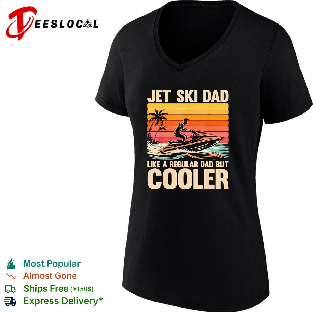 Jet ski dad like a regular dad but cooler retro tropical shirt