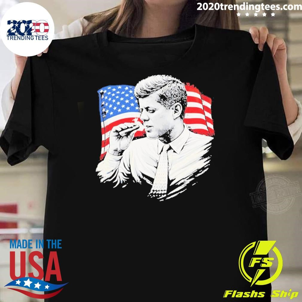 Jfk Cigars American Flag Graphic 2026 Shirt