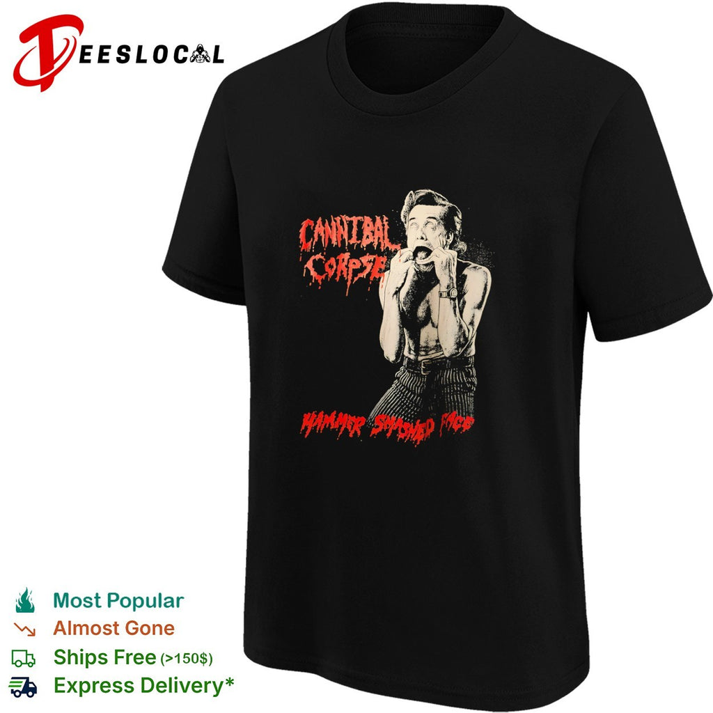 Jim Carrey Ace Ventura Cannibal Corpse Hammer Smashed Face Metal Music Band shirt