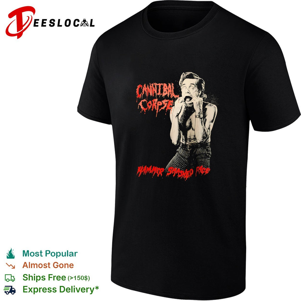 Jim Carrey Ace Ventura Cannibal Corpse Hammer Smashed Face Metal Music Band shirt