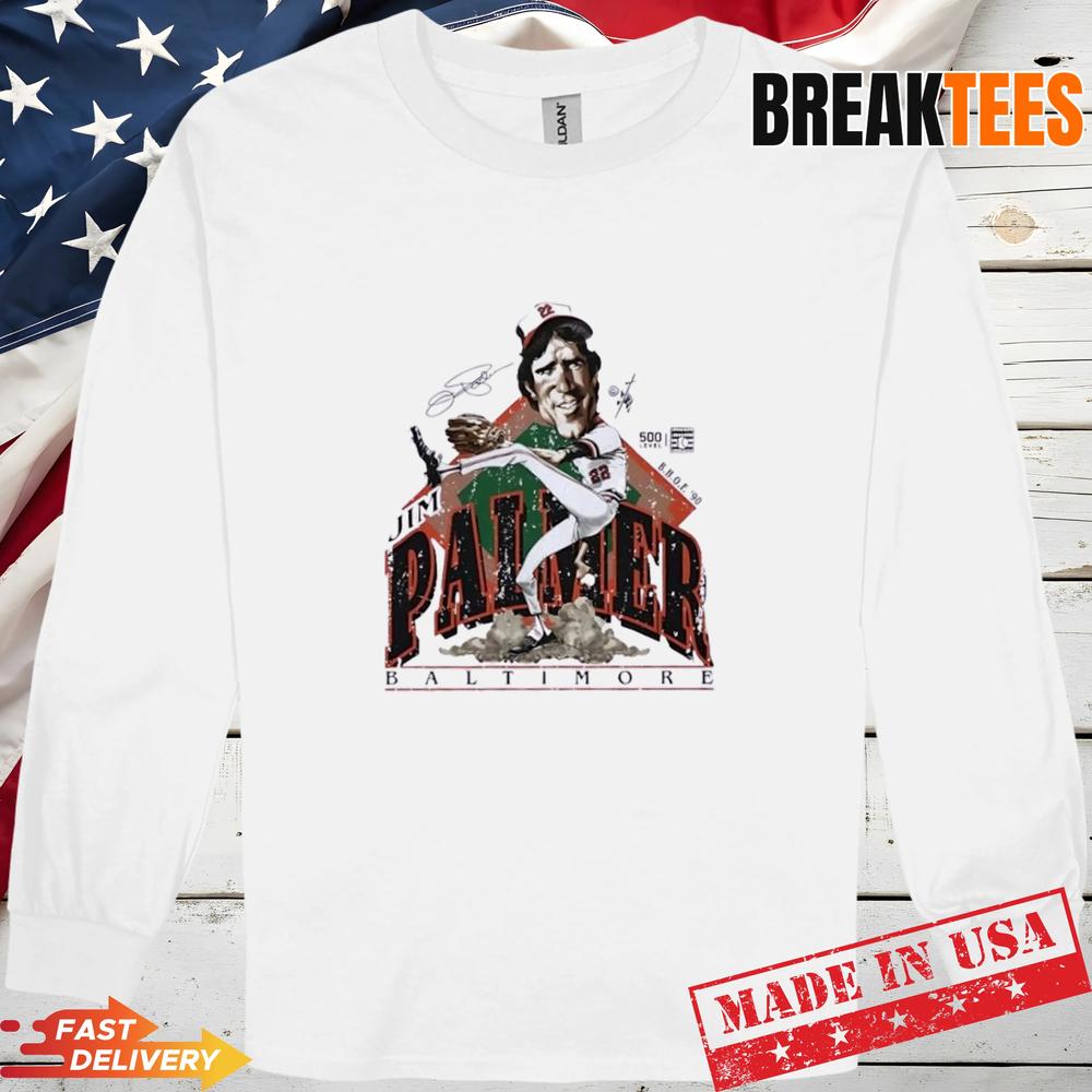 Jim Palmer Baltimore Orioles Bruce Stark Signature T-Shirt