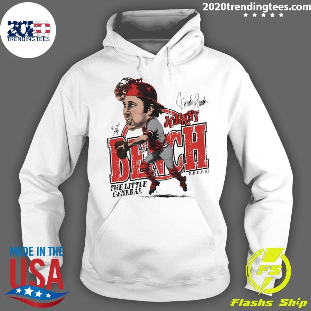 Johnny Bench Cincinnati Reds Baseball the little general caricature signature shirt