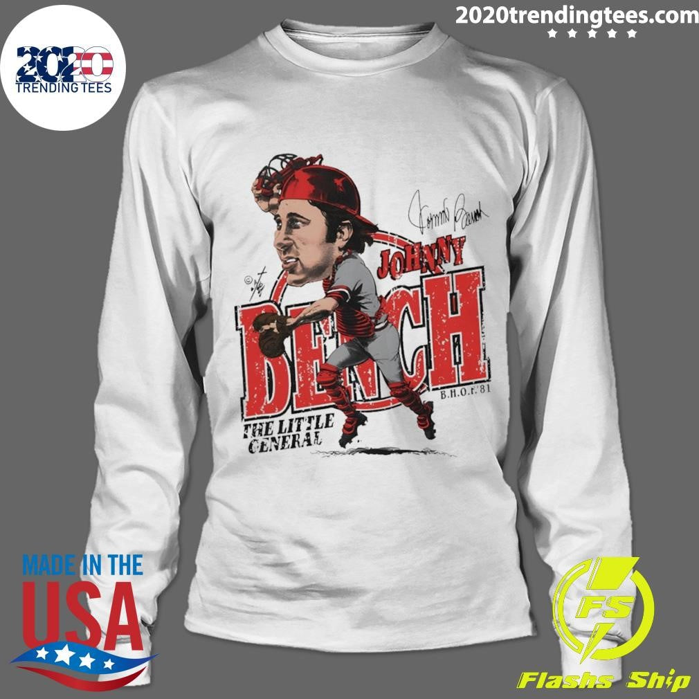Johnny Bench Cincinnati Reds Baseball the little general caricature signature shirt