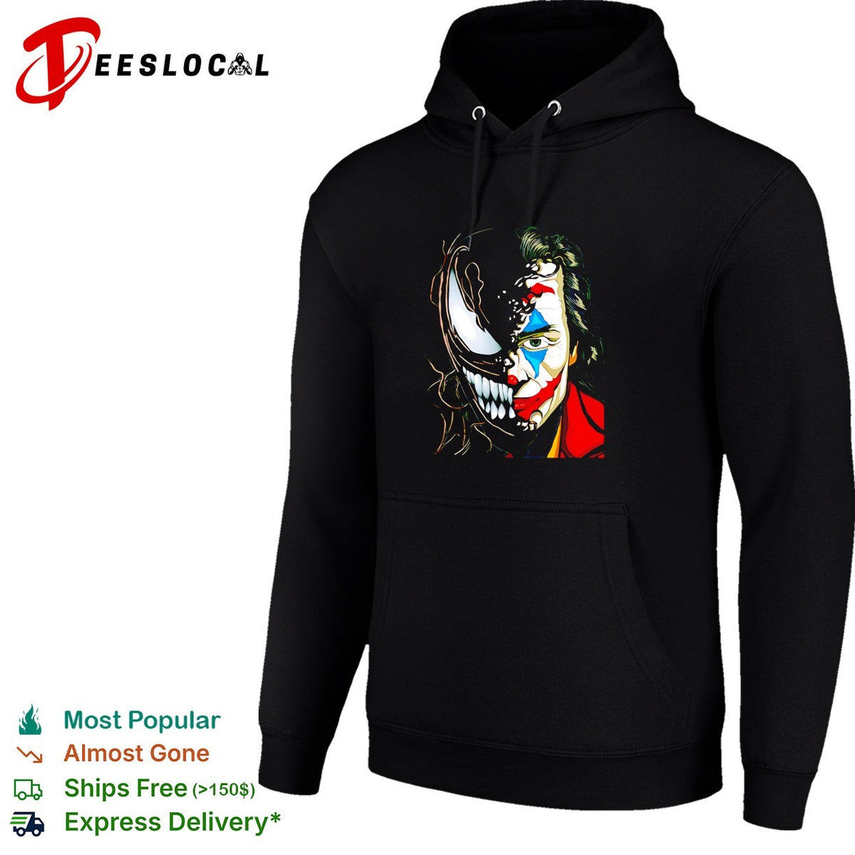 Joker and Venom half face shirt