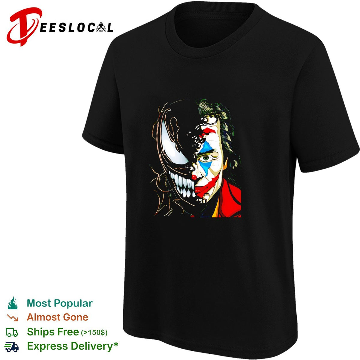 Joker and Venom half face shirt