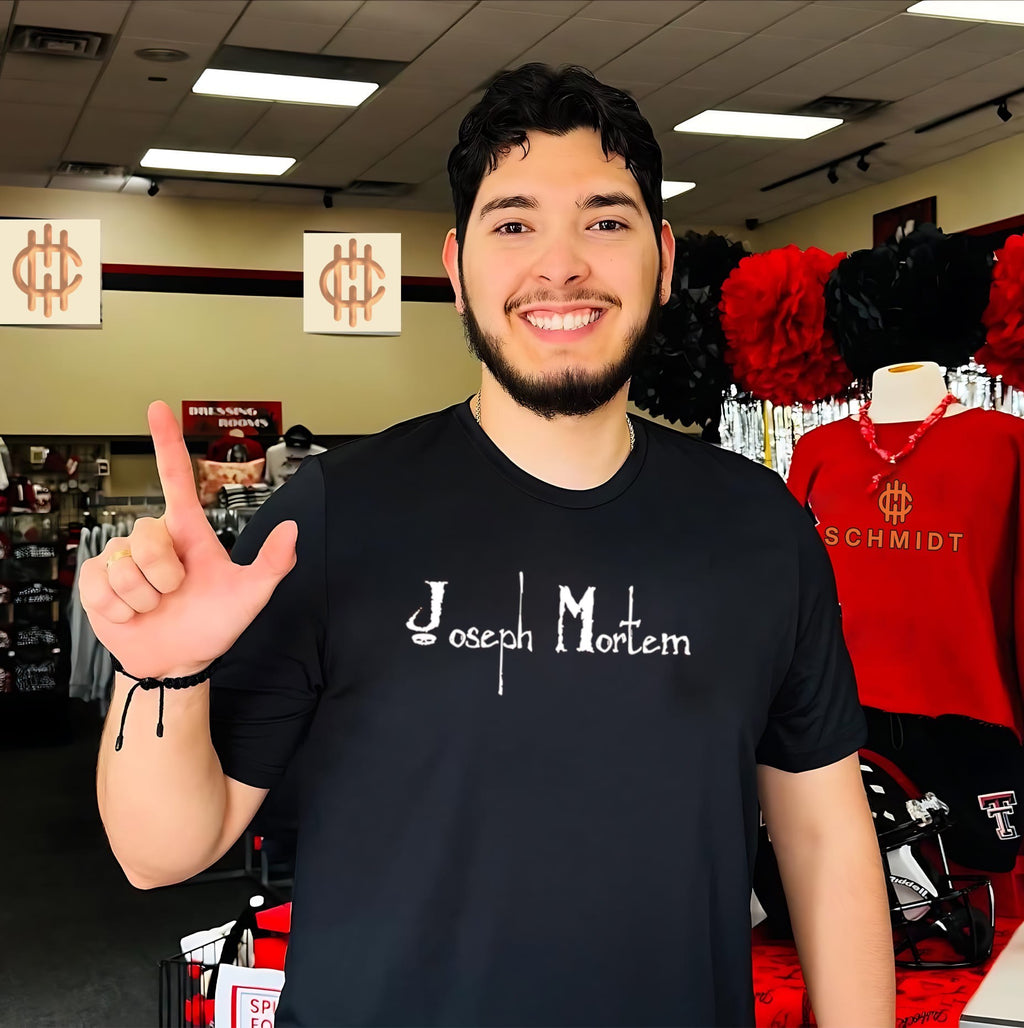 Joseph mortem gothic typography shirt