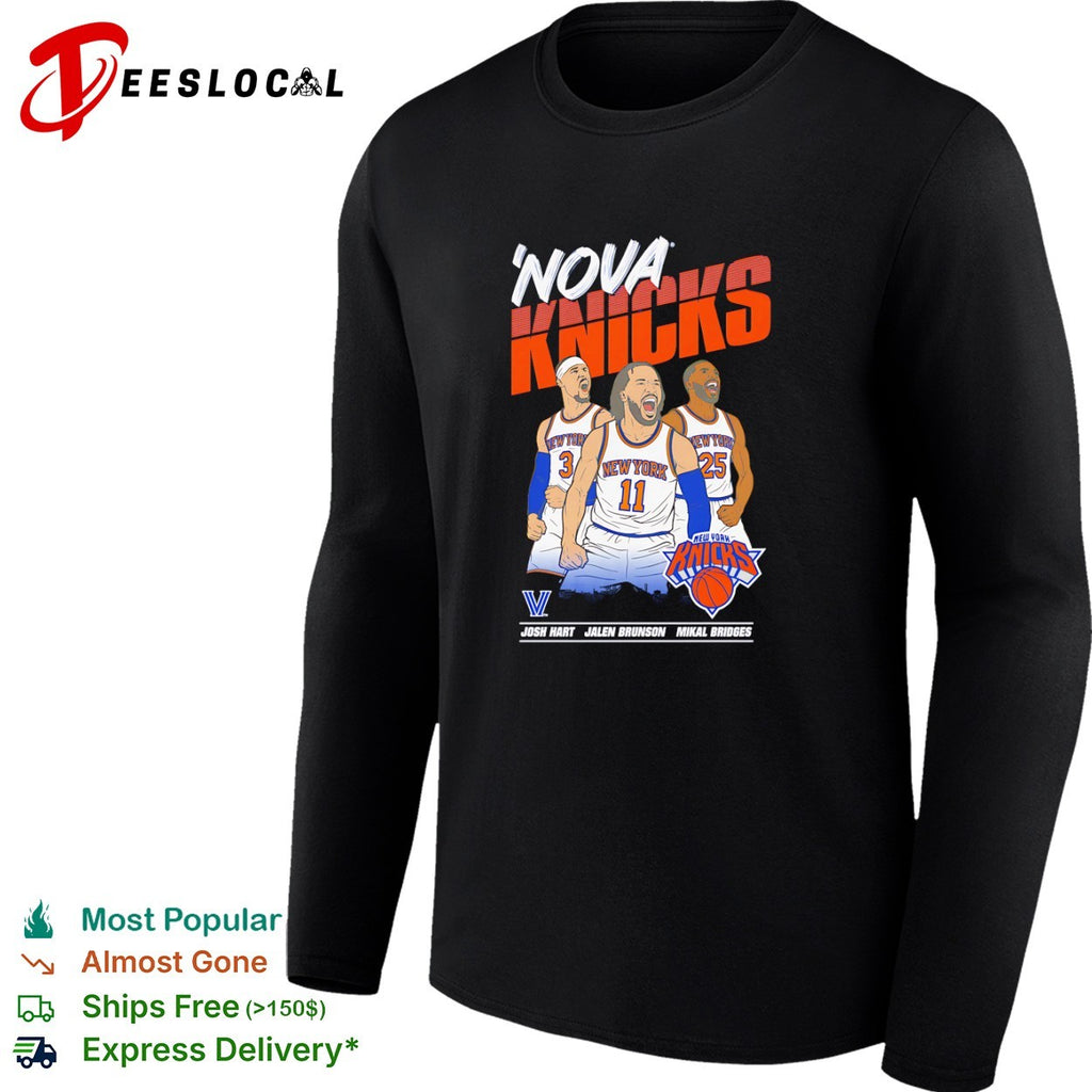 Josh Hart Jalen Brunson Mikal Bridges Nova Knicks New York NBA basketball shirt