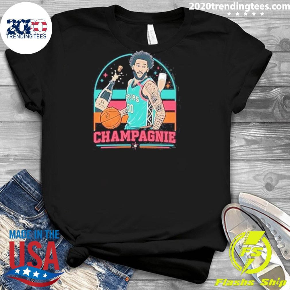 Julian Champagnie Vintage 90s Funny Champagne San Antonio Spurs Shirt