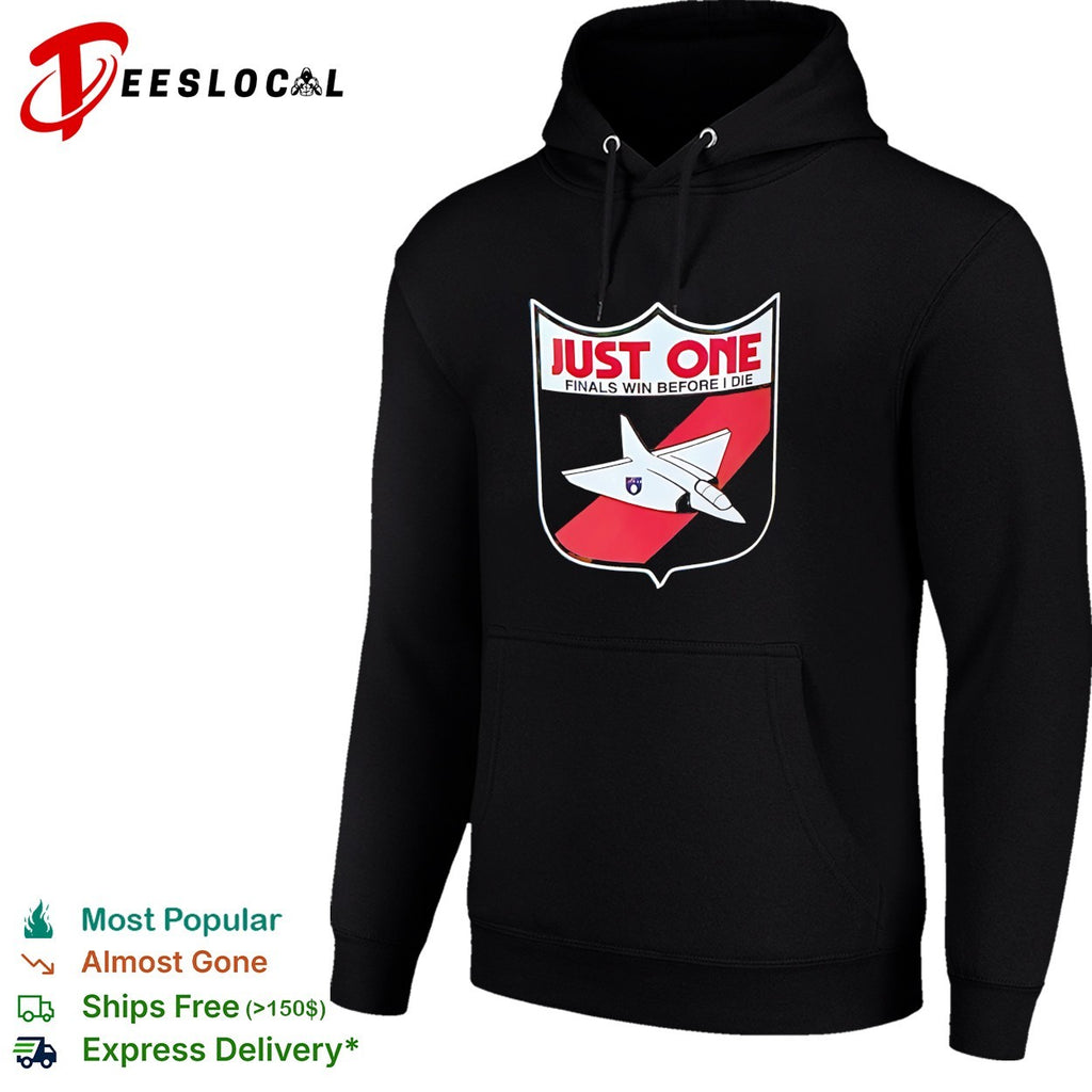 Just One Finals Win Before I Die jet plane shield sports parody shirt