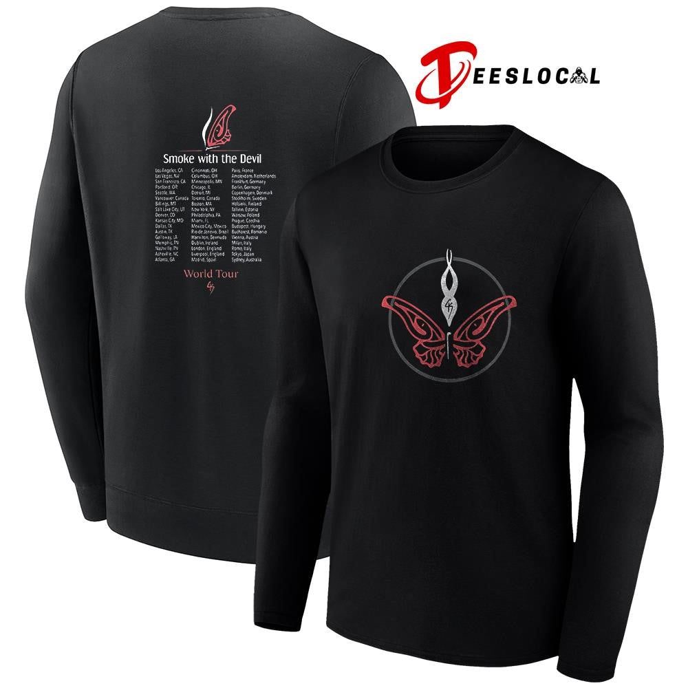Just Roll With It Smoke with the Devil world tour cities shirt