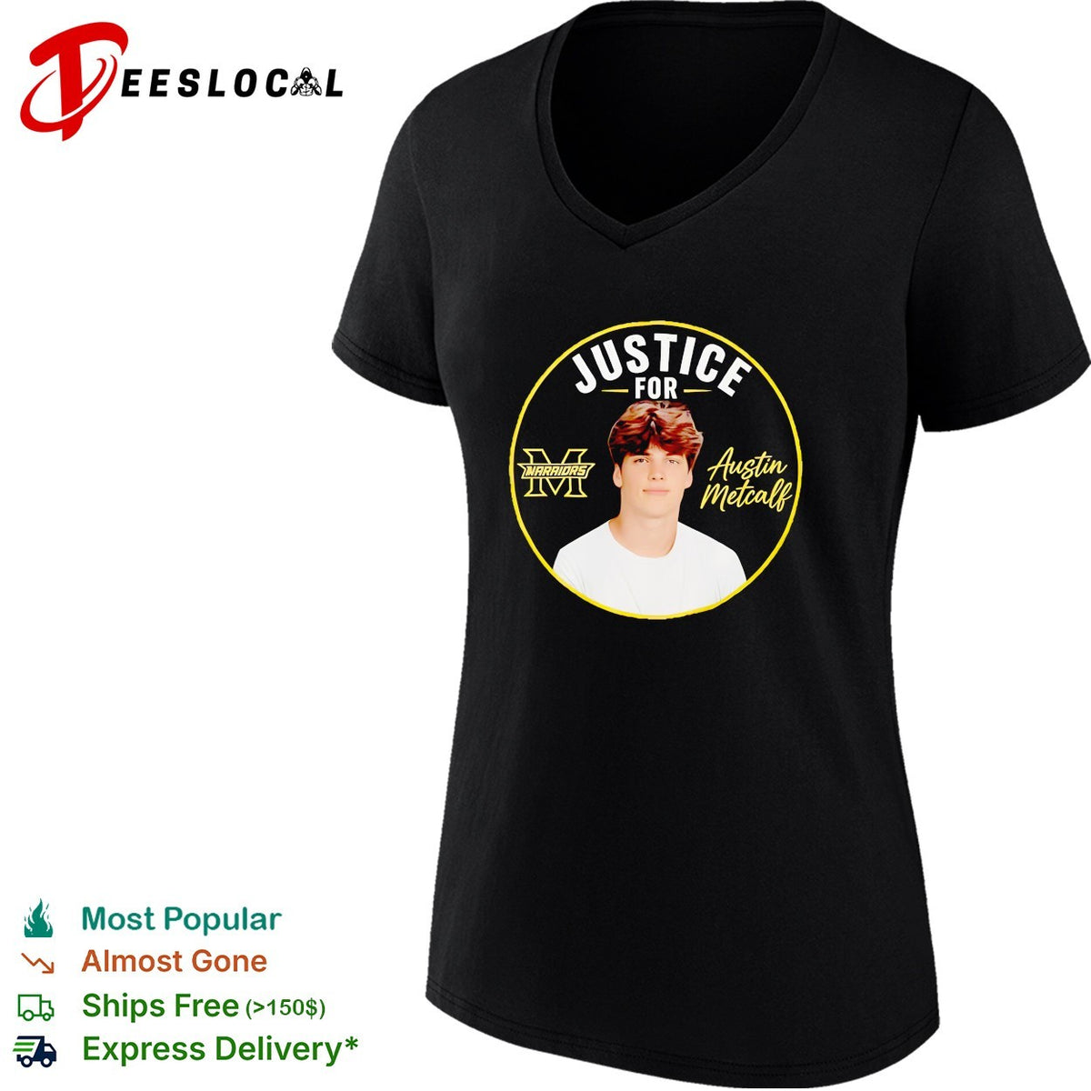 Justice for Austin Metcalf Warriors memorial graphic shirt