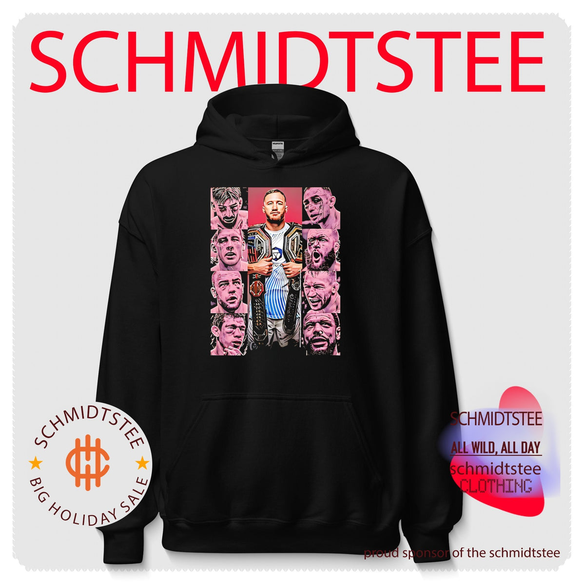 Justin Gaethje 2026 wounded faces collage shirt