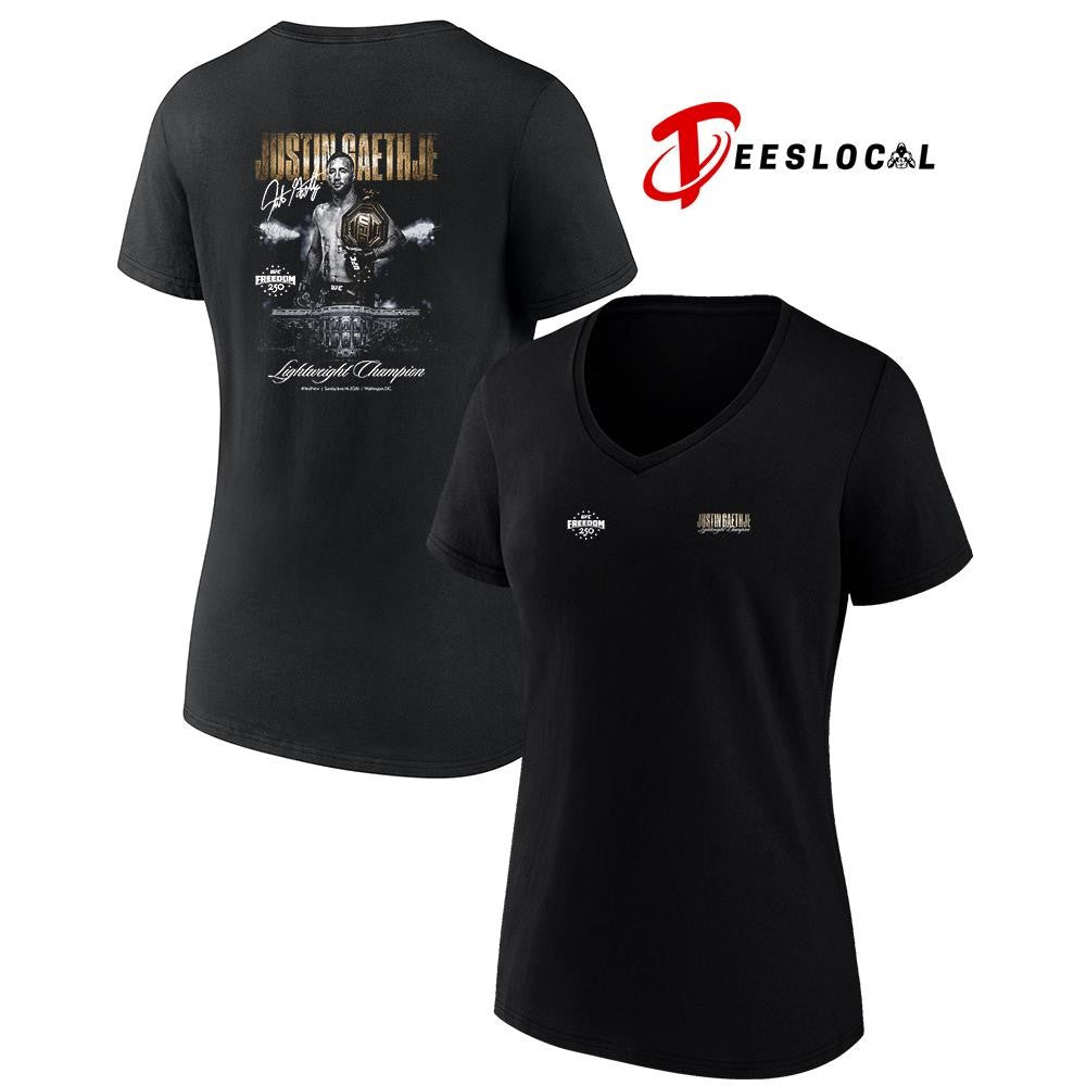 Justin Gaethje UFC Freedom 250 and new Men’s lightweight champion signature shirt
