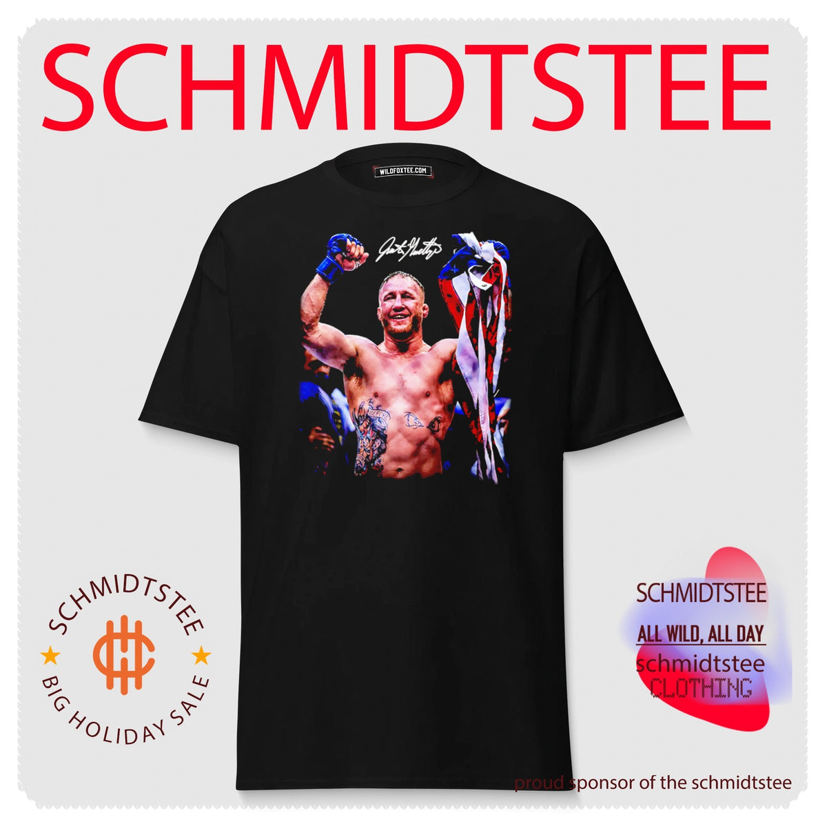 Justin Gaethje UFC fighter mma mixed martial signature shirt