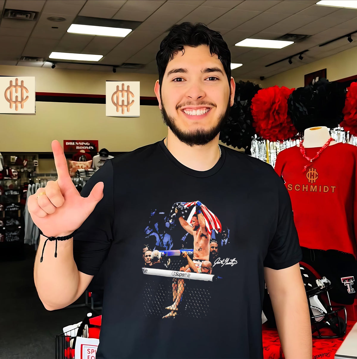 Justin Gaethje holding American flag signature vintage shirt
