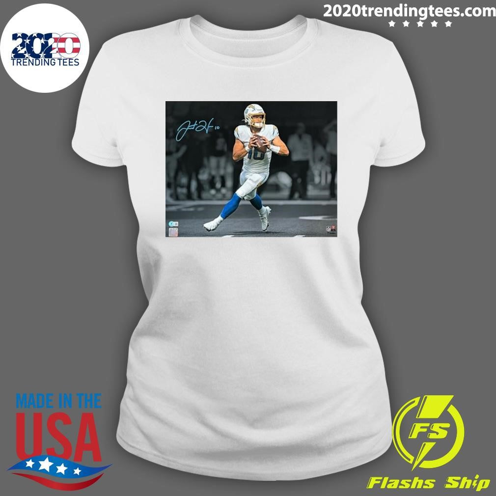 Justin Herbert Los Angeles Chargers Autographed Unleashed Spotlight Signature Shirt