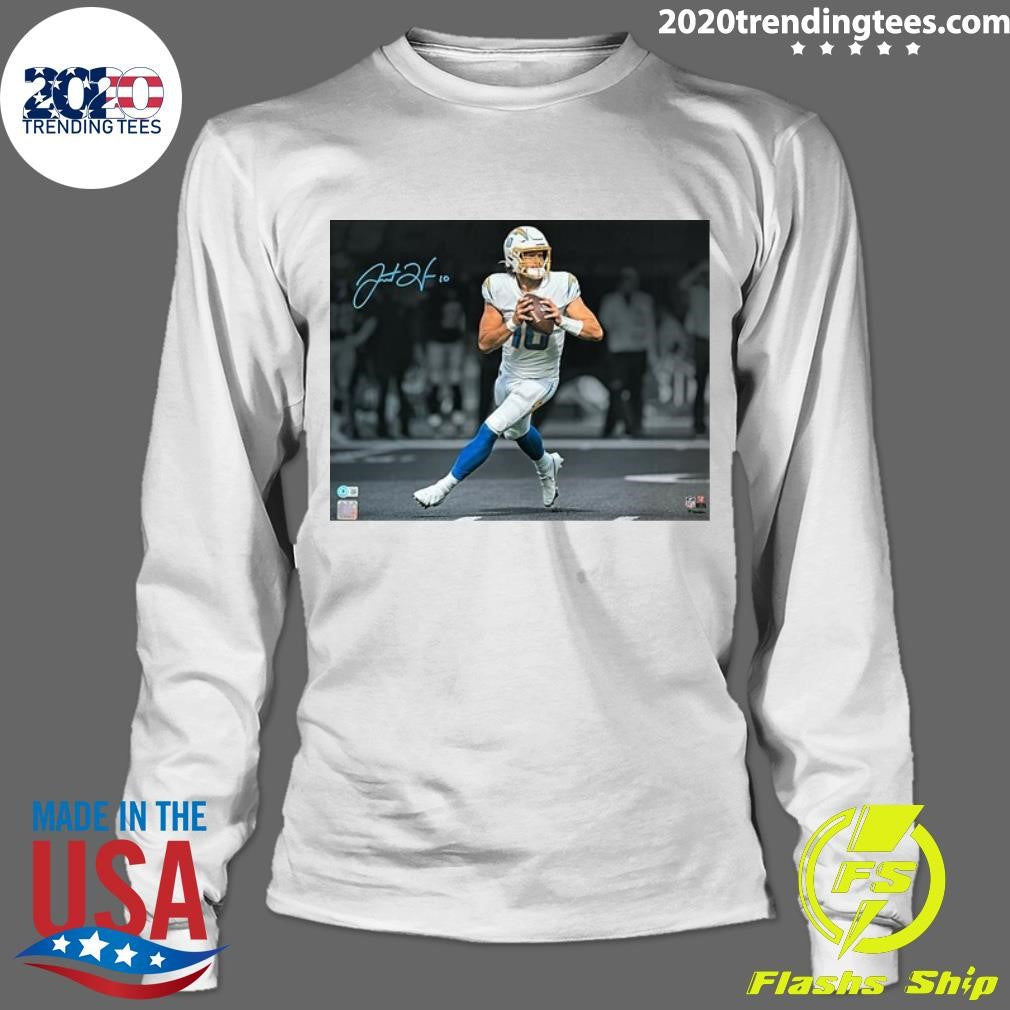 Justin Herbert Los Angeles Chargers Autographed Unleashed Spotlight Signature Shirt