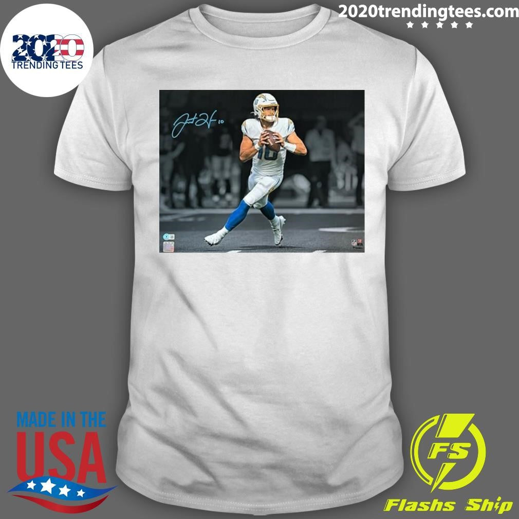 Justin Herbert Los Angeles Chargers Autographed Unleashed Spotlight Signature Shirt